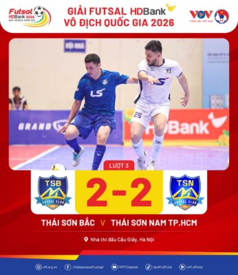 Thái Sơn Bắc hòa kịch tính Thái Sơn Nam TP.HCM ở trận “siêu kinh điển” - Vòng 3 giải Futsal VĐQG 2026