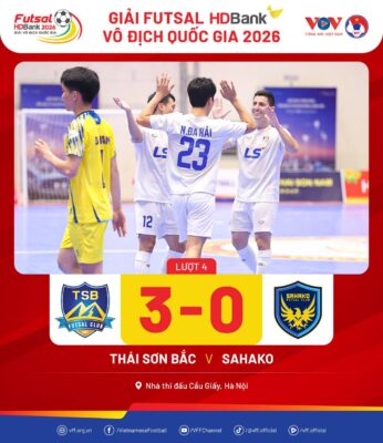 Thái Sơn Bắc thắng lớn, chiếm ngôi nhì bảng sau 4 lượt đấu
